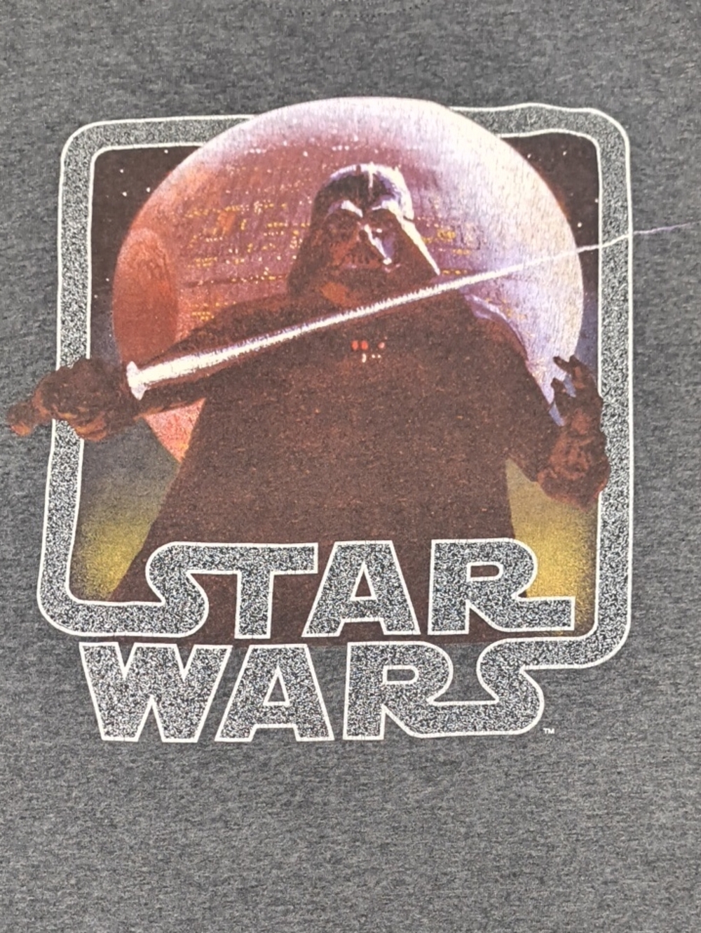 Star Wars Men's Gray Darth Vader Lightsaber Graphic Tee by Her universe Size XL